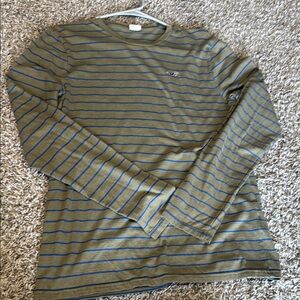 Hollister Green and Blue Long Sleeve Tees